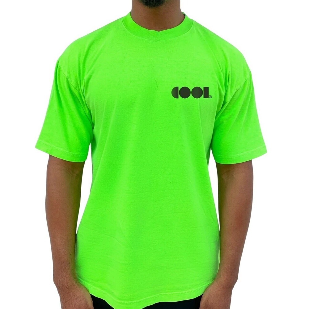 COOL End Racism Graphic T-Shirt Men's XL Neon Green‎ Statement T-Shirt NWT